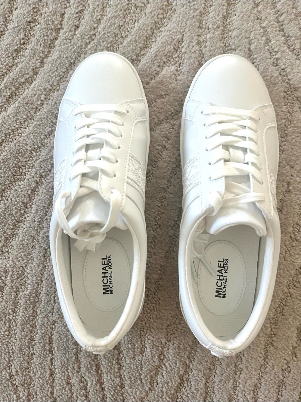 Michael Kors Women's White Athletic Lace-Up Sneakers